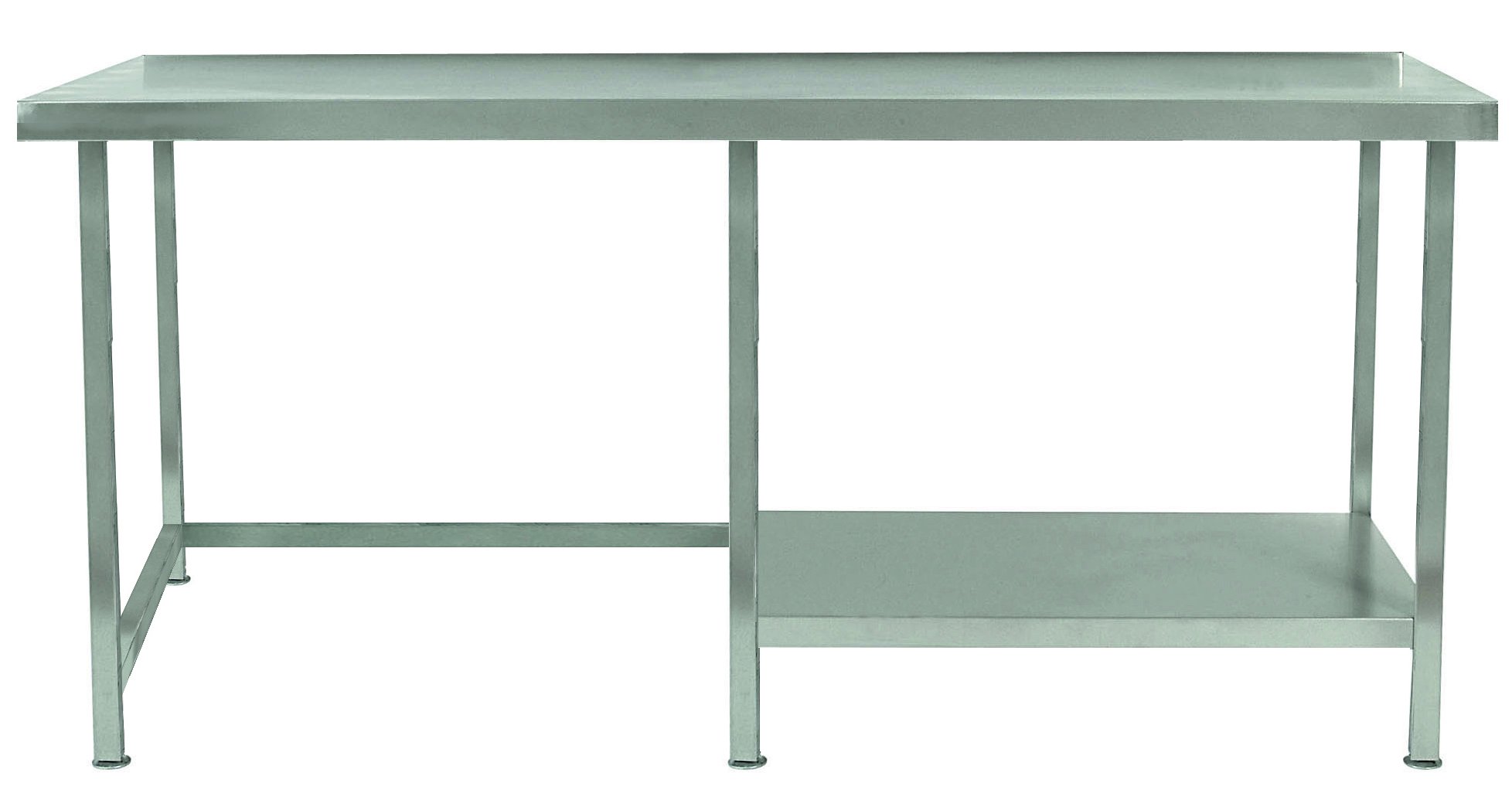 Stainless Steel Table with Right Side Undershelf in a Choice of 9 Widths & 3 Depths