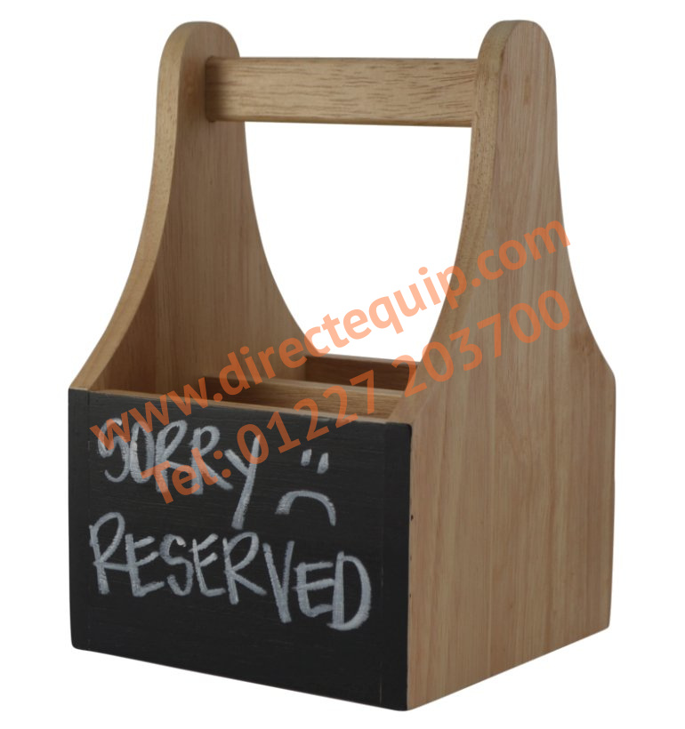 Acacia Wood Table Caddy & Blackboard