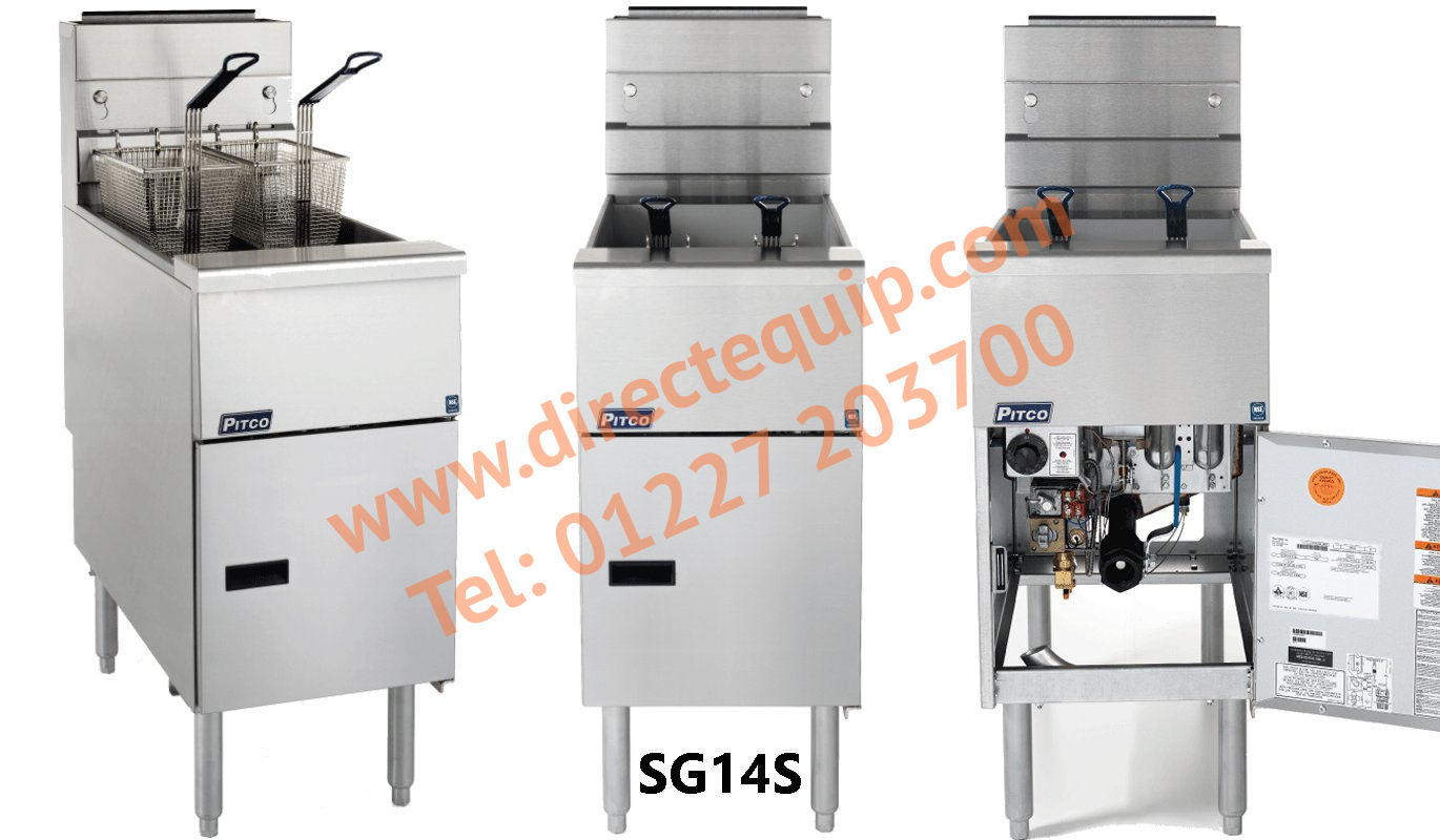 Pitco Gas Fryers Solstice Series Single or Twin Tank SG14S, SG14TS, SG18S