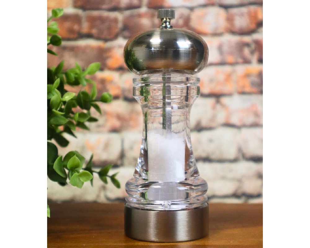 Classic Silver & Acrylic Salt Mill