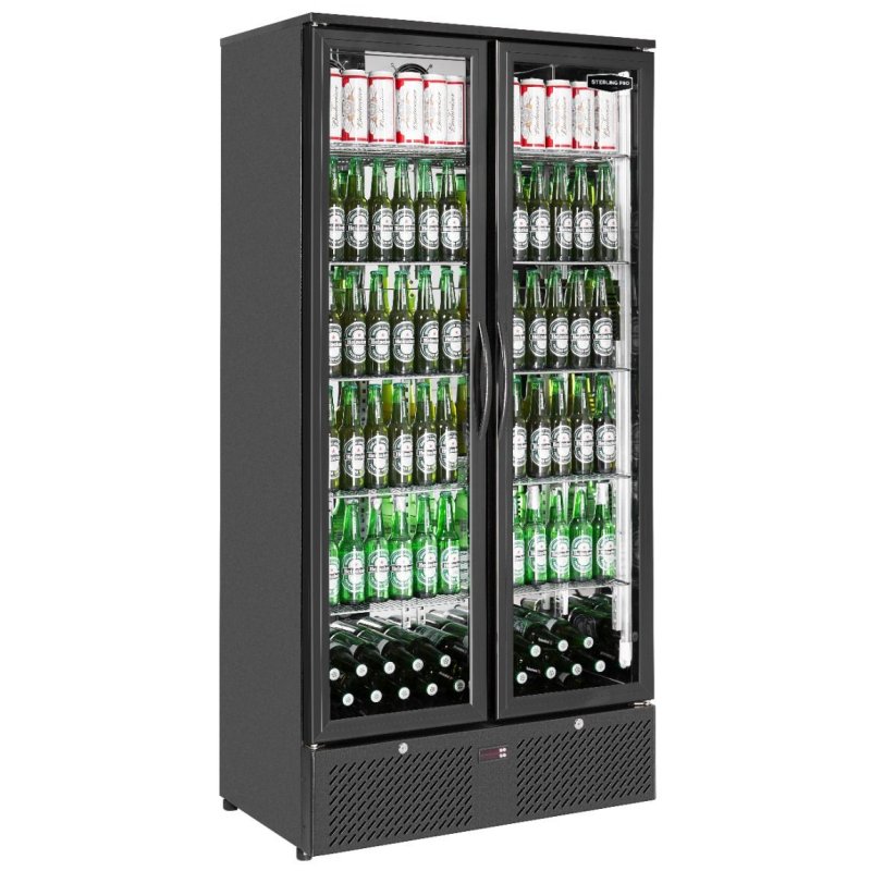 Sterling Pro Green SP220-BK 2 Door Upright Bottle Cooler