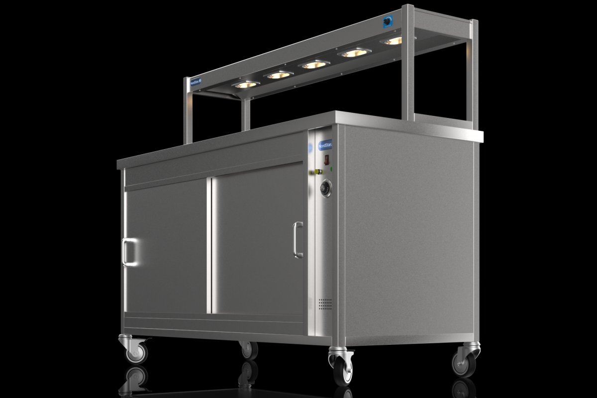 NordStar STC1800 Hot Cupboard & Single Tier Heated Gantry with Dimmer W1800mm