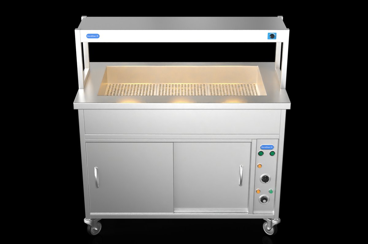 NordStar STCBM1200 Bain Marie Hot Cupboard & Heated Gantry with Dimmer W1200mm