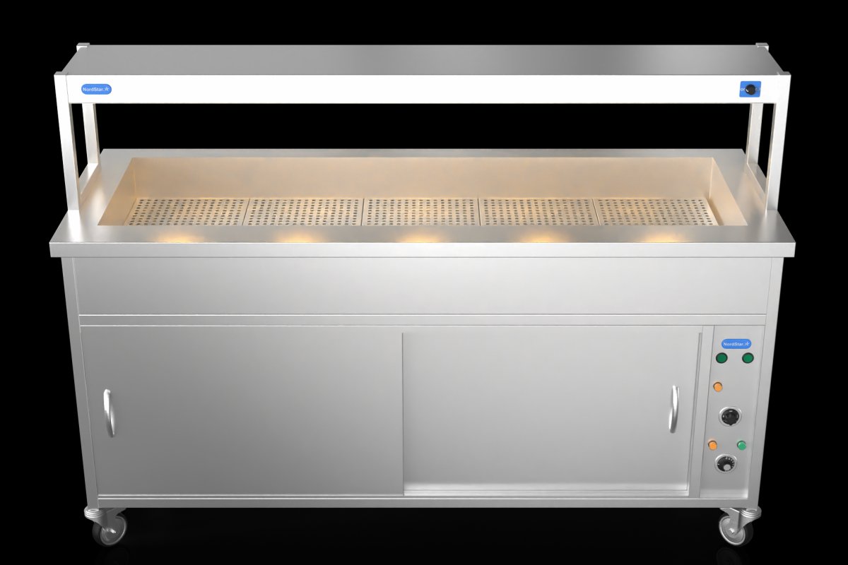 NordStar STCBM1800 Bain Marie Hot Cupboard & Heated Gantry with Dimmer W1800mm