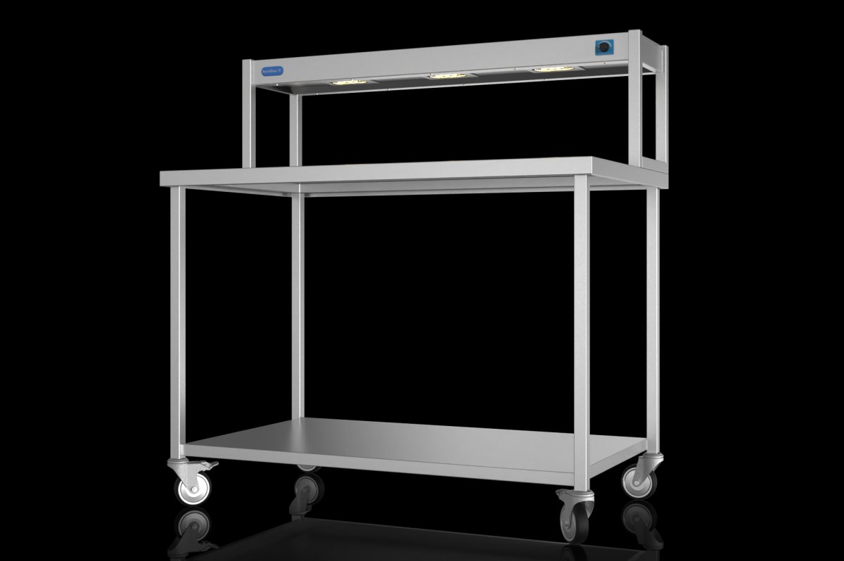 NordStar STCMCB1200 Mobile Centre Table with 1 Tier Heated Gantry W1200mm