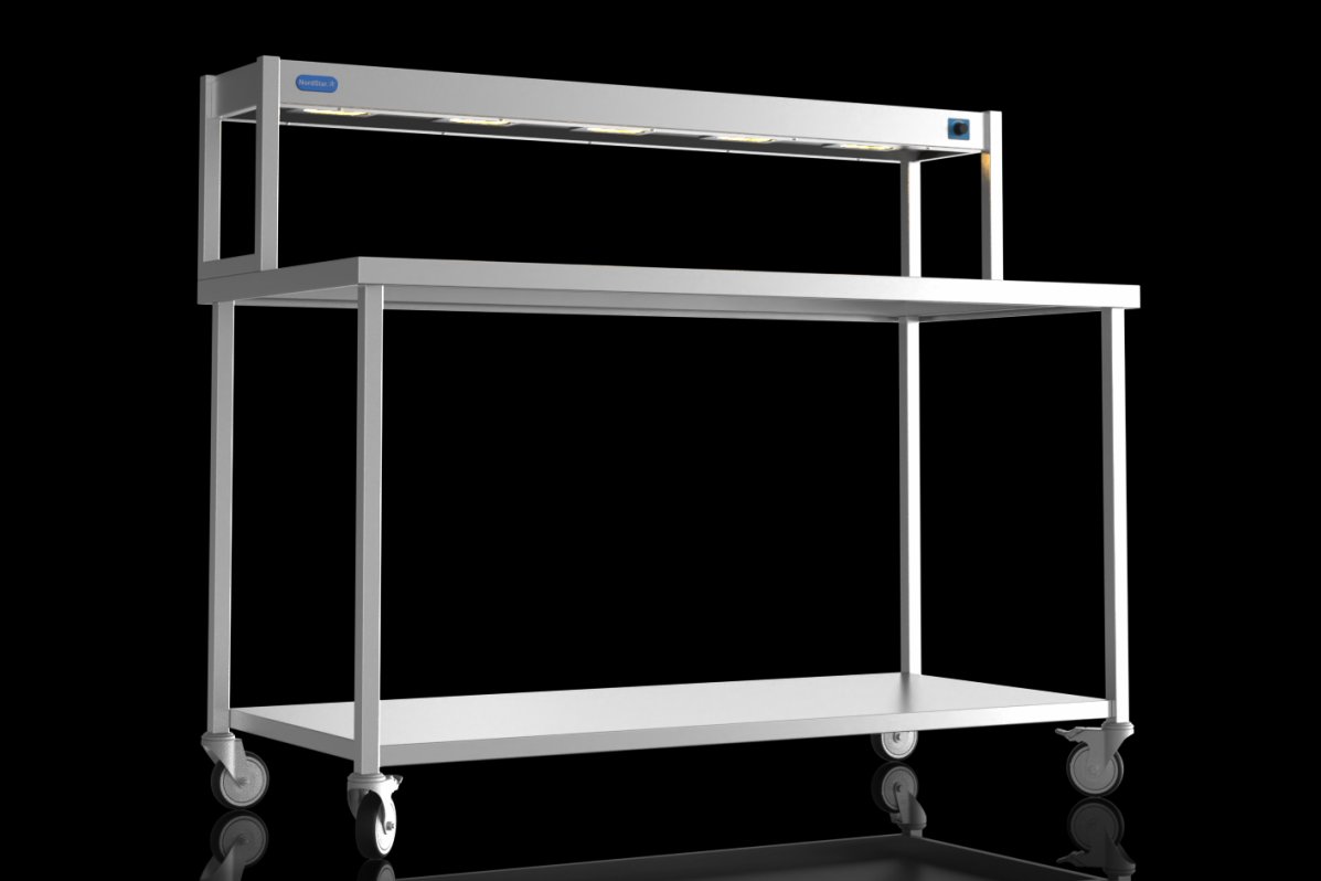NordStar STCMCB1500 Mobile Centre Table with 1 Tier Heated Gantry W1500mm