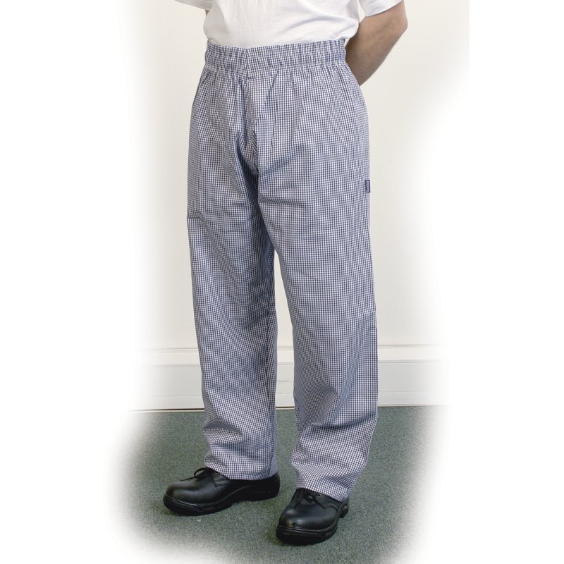 Unisex Chefs Trousers Blue & White Check