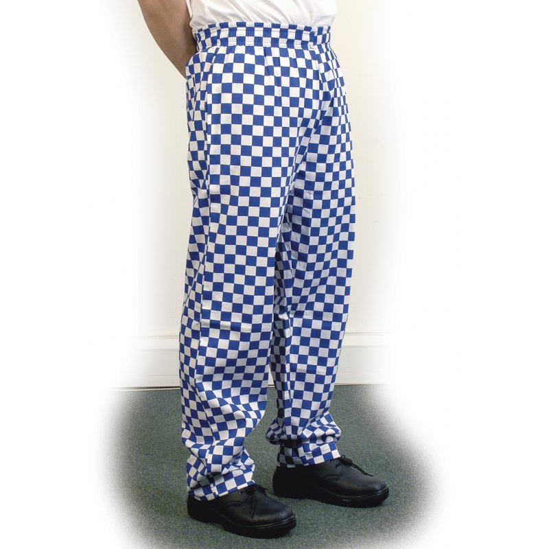 Unisex Chefs Trousers Blue & White Check