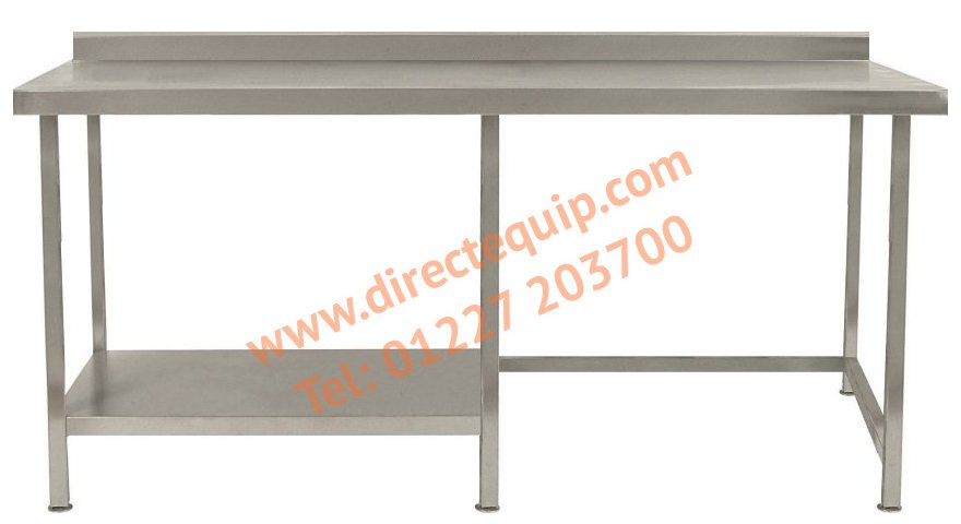 Stainless Steel Wall Bench with Part Undershelf (Left Side)