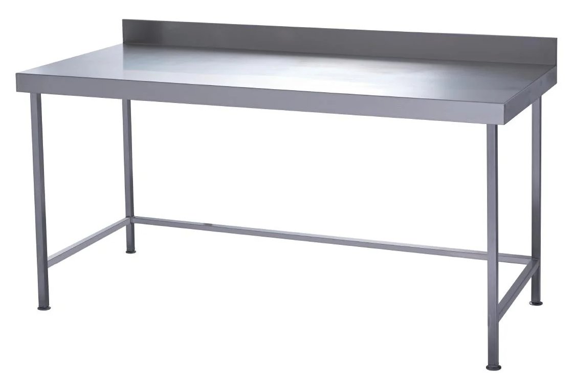 Stainless Steel Wall Bench with Void Under and rear Upstand. In a Choice of 14 Widths & 3 Depths