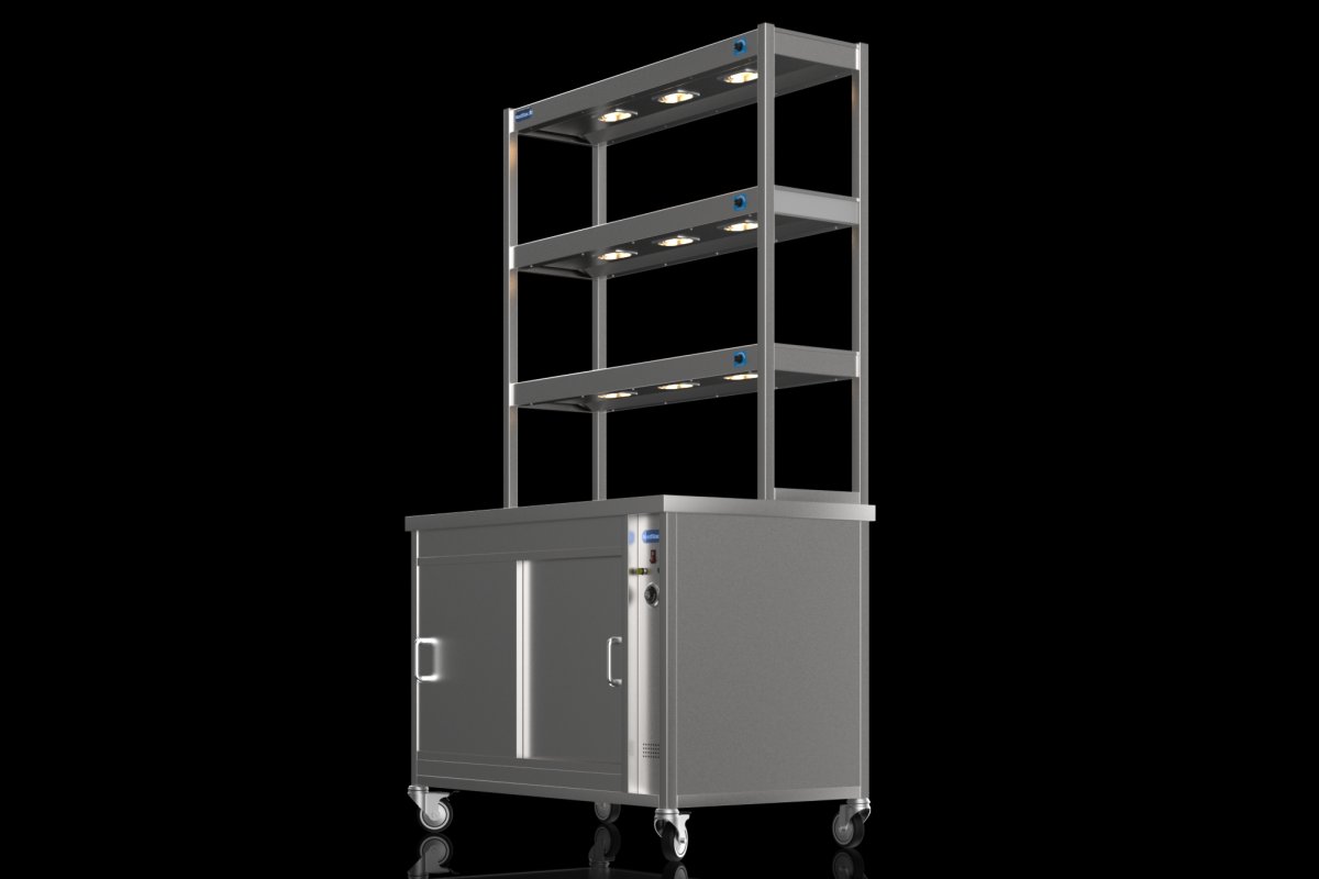 NordStar TTC1200 Hot Cupboard & Three Tier Heated Gantry with Dimmer W1200mm