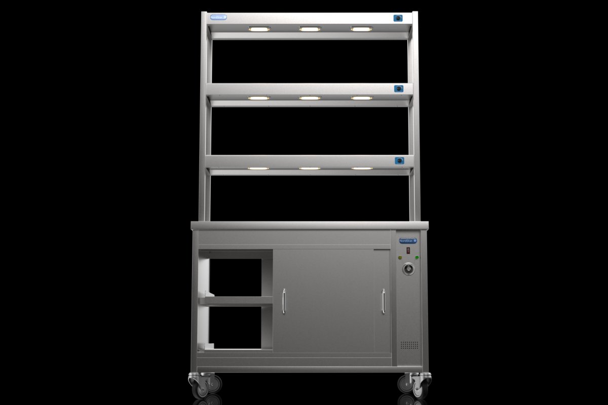 NordStar TTC1200P Pass Through Hot Cupboard & Three Tier Heated Gantry with Dimmer W1200mm