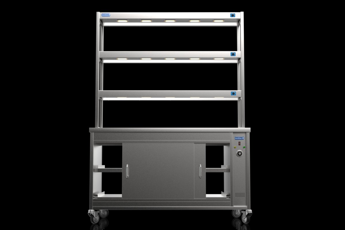NordStar TTC1500P Pass Through Hot Cupboard & Three Tier Heated Gantry with Dimmer W1500mm
