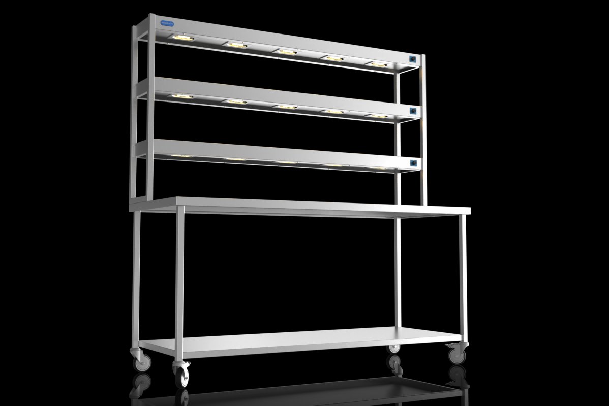 NordStar TTCMCB1800 Mobile Centre Table with 3 Tier Heated Gantry W1800mm