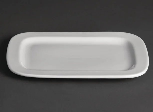 Olympia Whiteware Rounded Rectangular Plates 230mm