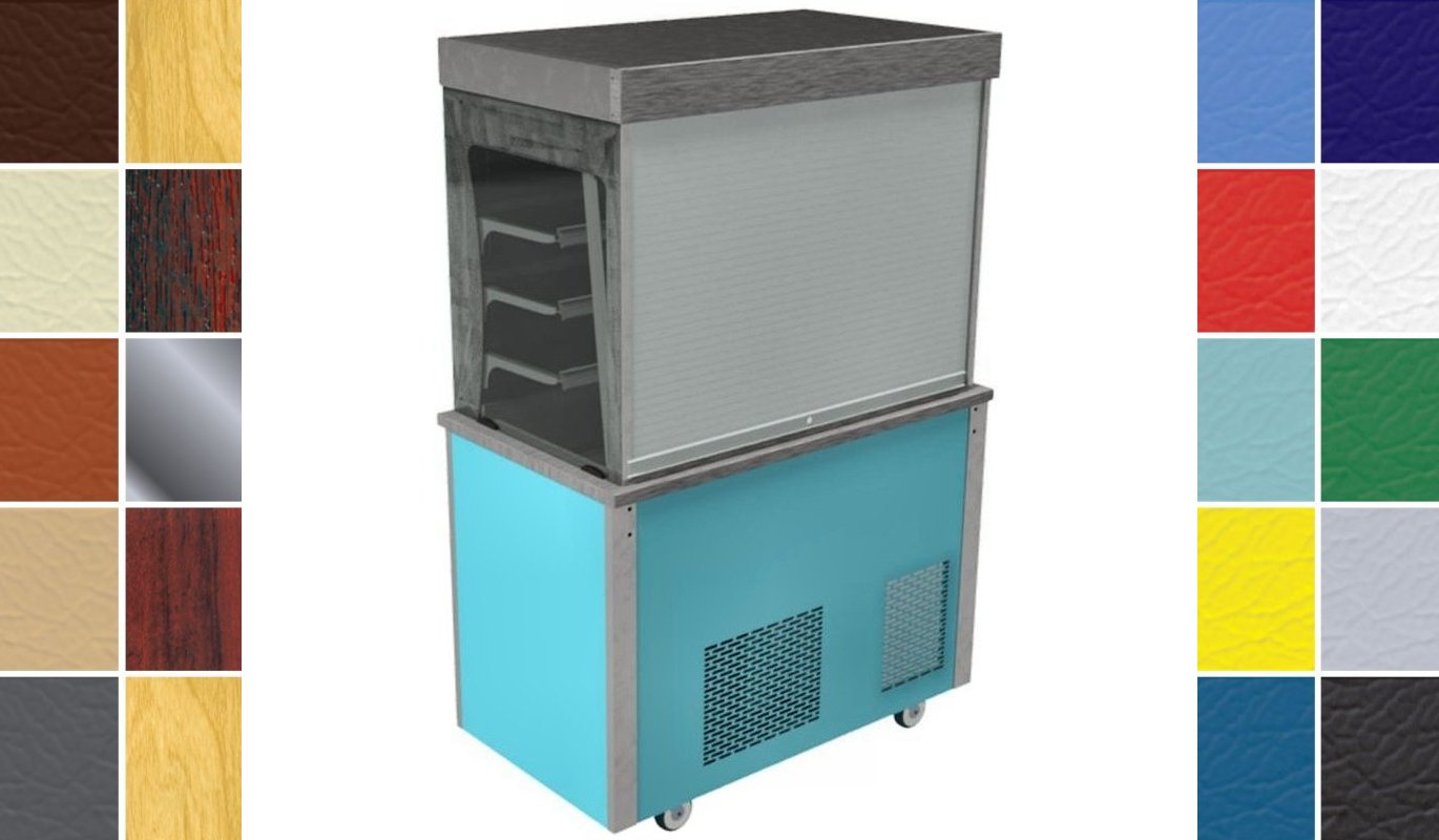 Moffat Versicarte Pro Refrigerated Display, Lockable Roller Shutter, Front Controls, Solid Back, in 3 Sizes & 19 Colours