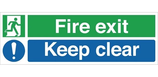 Fire Exit Keep Clear Sign