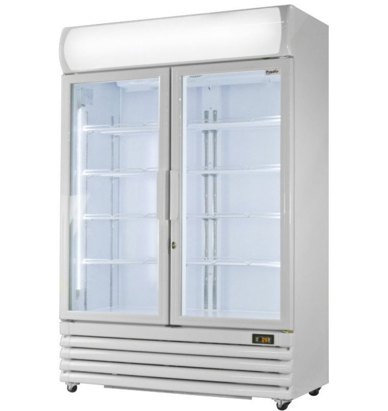Prodis XD1201 White 2 Door Display Fridge