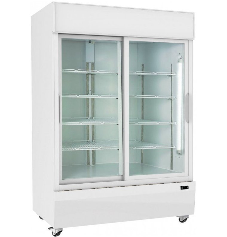 Prodis XD1201S White 2 Sliding Door Display Fridge