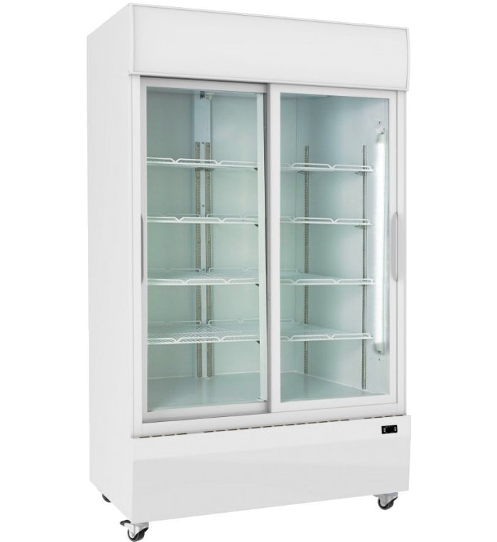 Prodis XD701S White 2 Sliding Door Display Fridge