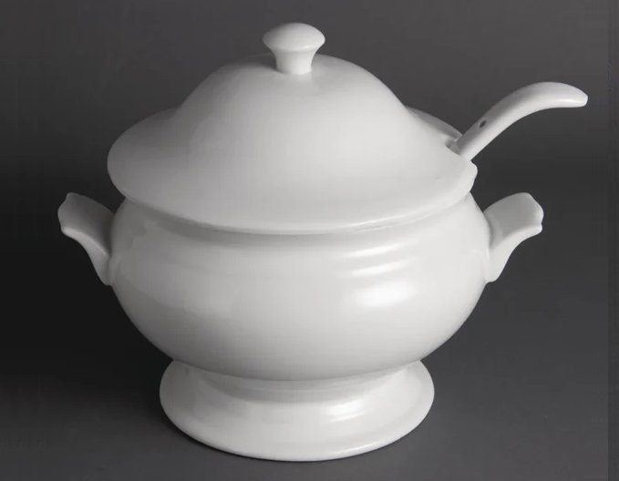 Olympia Whiteware Soup Tureen and Ladle 2.5Ltr 88oz