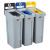 Rubbermaid Slim Jim Recycling Station Landfill, Paper, Cans - view 2