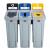 Rubbermaid Slim Jim Recycling Station Landfill, Paper, Cans - view 1