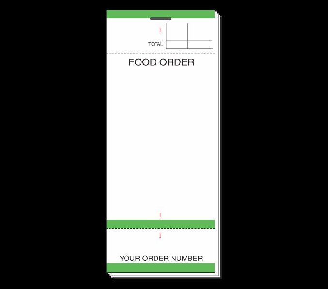 PAD84 Food Order Pads 63 x 152mm